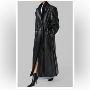 Frankie Shop Connie faux leather trench coat OS